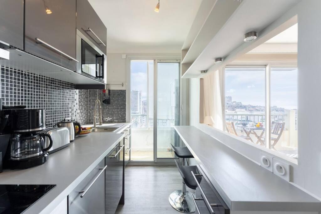 Vue Mer Plage Catalans Vieux Port Clim - 2 Chambres 马赛 外观 照片